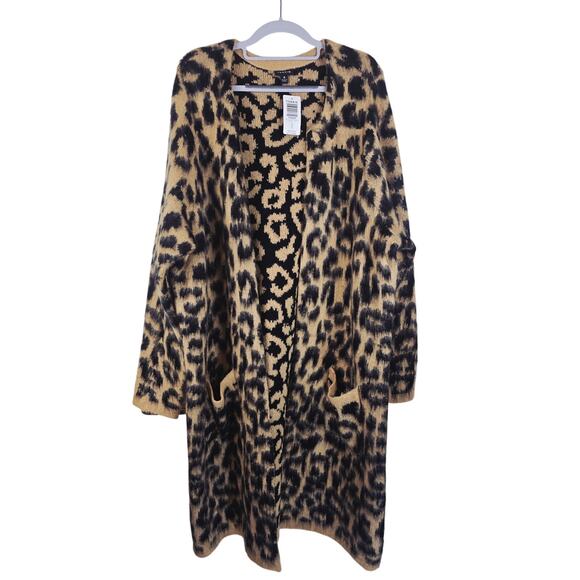 Torrid Insider Long Line Leopard Print Pockets Open Cardigan Women's 3 - 3X NWT - Picture 1 of 7